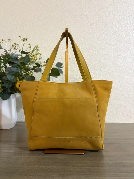 Lucky Brand Handbags - Lucky Brand Yellow Leather Tote Bag